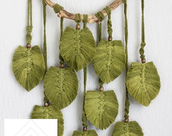 Macrame leaf cutting template