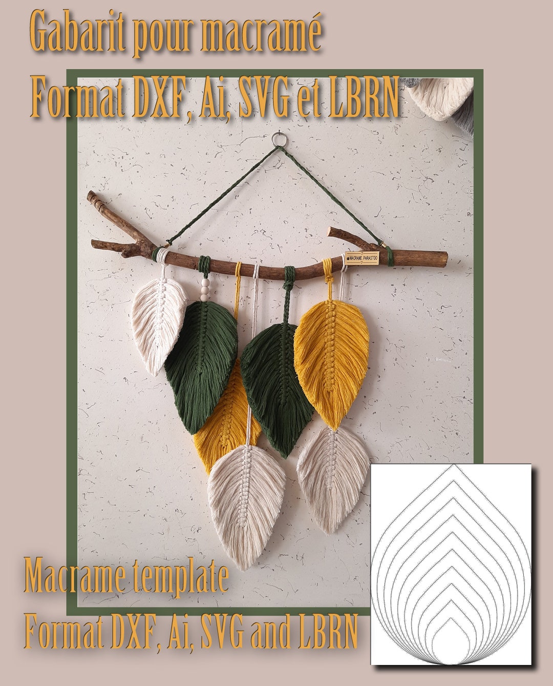 Cutting Template for Macramé Leaf Etsy Cutting Template for Macramé Leaf Etsy