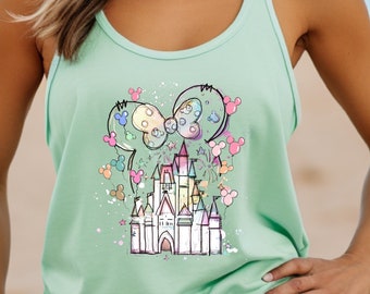 Disney Ears Castle Racerback, Watercolor Ears Tank, Magic Kingdom Tee, Balloon Tank Tops, Disney Women Racerbacks, Matching Castle Ears