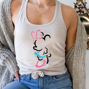 Disney Minnie Tank, Disney Mickey Racerback, Silhouette Disney Characters Tops, Ladies Disney Racerback, Womens Disney Tank