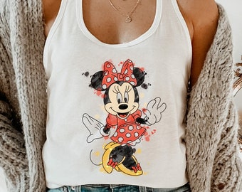 Disney Watercolor Minnie Racerback Tank, Disneyworld Matching Top