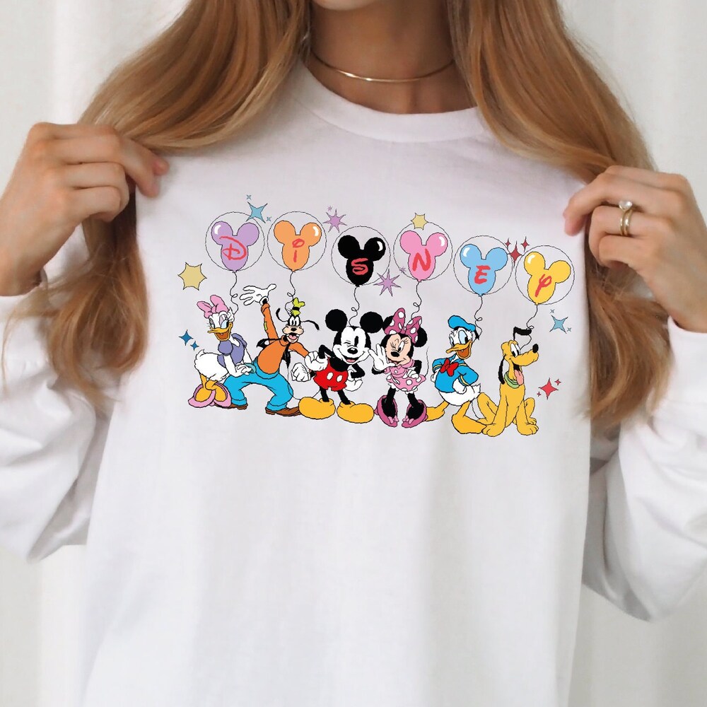 Donald Long Sleeve Disney Mickey Co Long Sleeve, Disney Long Sleeve, Disneyworld Matching Long Sleeve, Balloon Disney Trip Shirt, Balloon Themed Long Sleeve Pluto Long Sleeve Unisex Style Aurateestyle