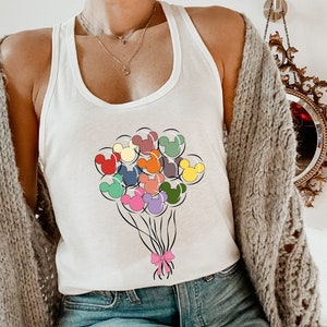 Disney Balloon Racerback , Disney Ears Tops, Disney Trip Shirt, Disneyworld Balloon Racerback Tank, Womens Ideal Racerback, Disney Top Tee