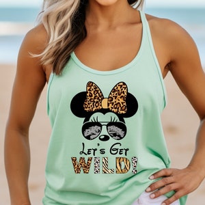 Disney Animal Kingdom Racerback, Disney World Tanks, Disney Ears Matching Racerback, Ideal Racerback For Disney Vacations, Let Get Wild