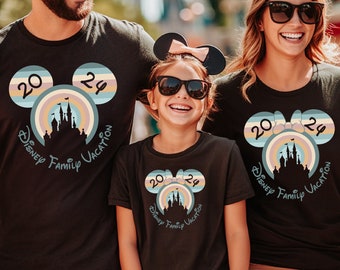 Disney Family Trip Shirt, Rainbow Castle Vacation Tee