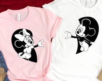 Mickey and Minnie Mouse Valentine's Day Couple Shirt
