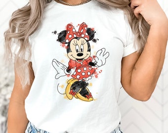 Disney Minnie Watercolor Graphic Tee, Family Trip Shirt