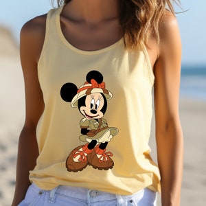 Disney Animak Kingdom Tank, Disneyworld Women Minnie Racerback, Disney Minnie Top, Womens Disney Tank, Disney Tank Women Outfit