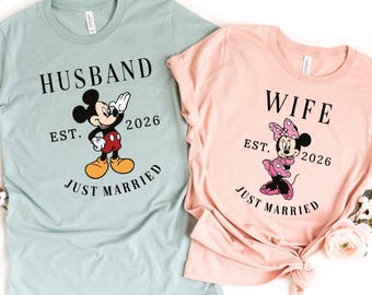 Mickey Minnie Just Married Couple Shirts (2026)