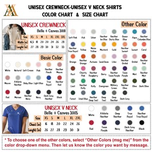 a chart showing the different colors of a t - shirt