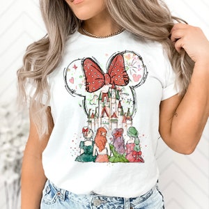 Disney Princess Castle Shirt, Ears Watercolor Effect Castle T-shirt, Disney Trip Macthing Shirt, Disney Women Tee, 2025 Family Trip Shirts