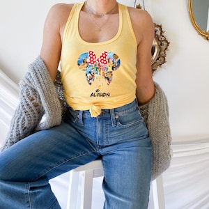 Personalized Disney Trip Racerback, Disney Custom Castle Tank, Disney Matching Tank Tops, Disneyworld Vintage Womens Racerbacks