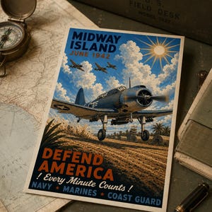 SB2U Vindicator - WPA Art Style Postcard