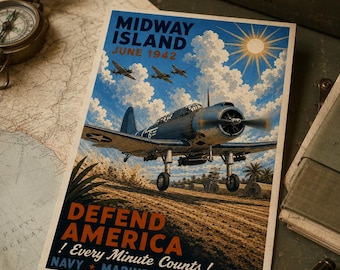 SB2U Vindicator - WPA Art Style Postcard