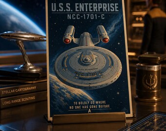 Enterprise NCC-1701-C WPA Art Style Postcard