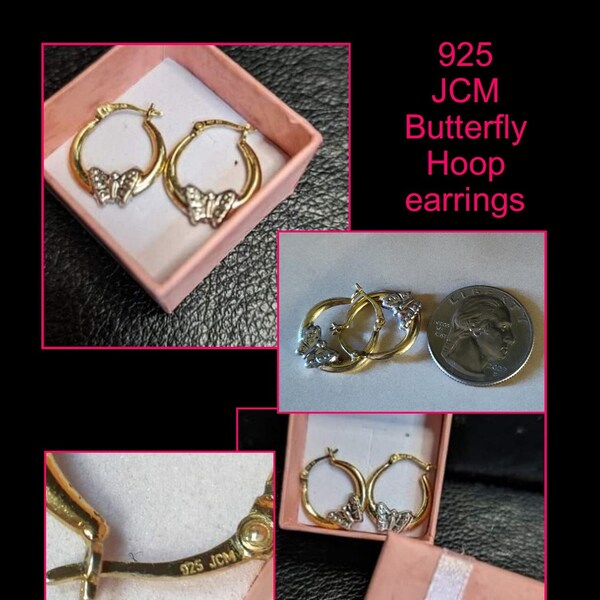 Vintage 925 Petite Butterfly Earrings. Ships Free