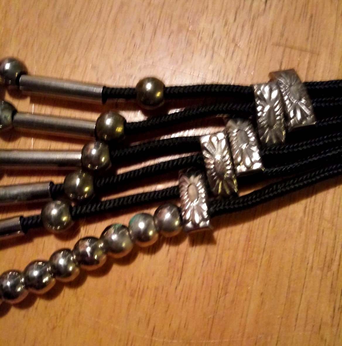 1970 Silver Tone and Black Rope Belt. Ships FREE - Etsy display picture 2