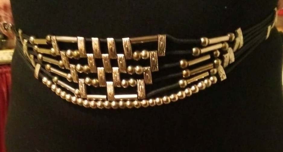 1970 Silver Tone and Black Rope Belt. Ships FREE - Etsy display picture 1