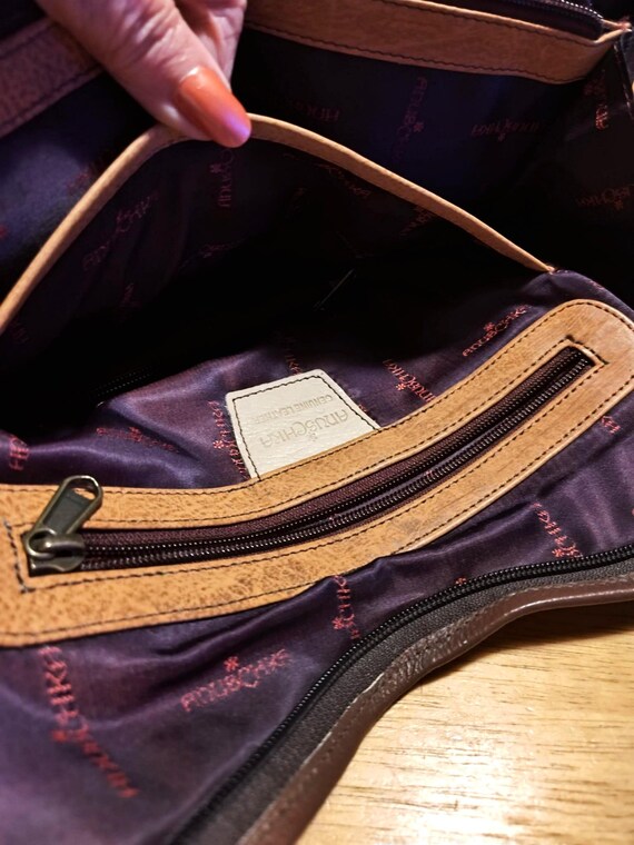 1990's Anuschka Python Bloom Floral Large Hand pa… - image 4