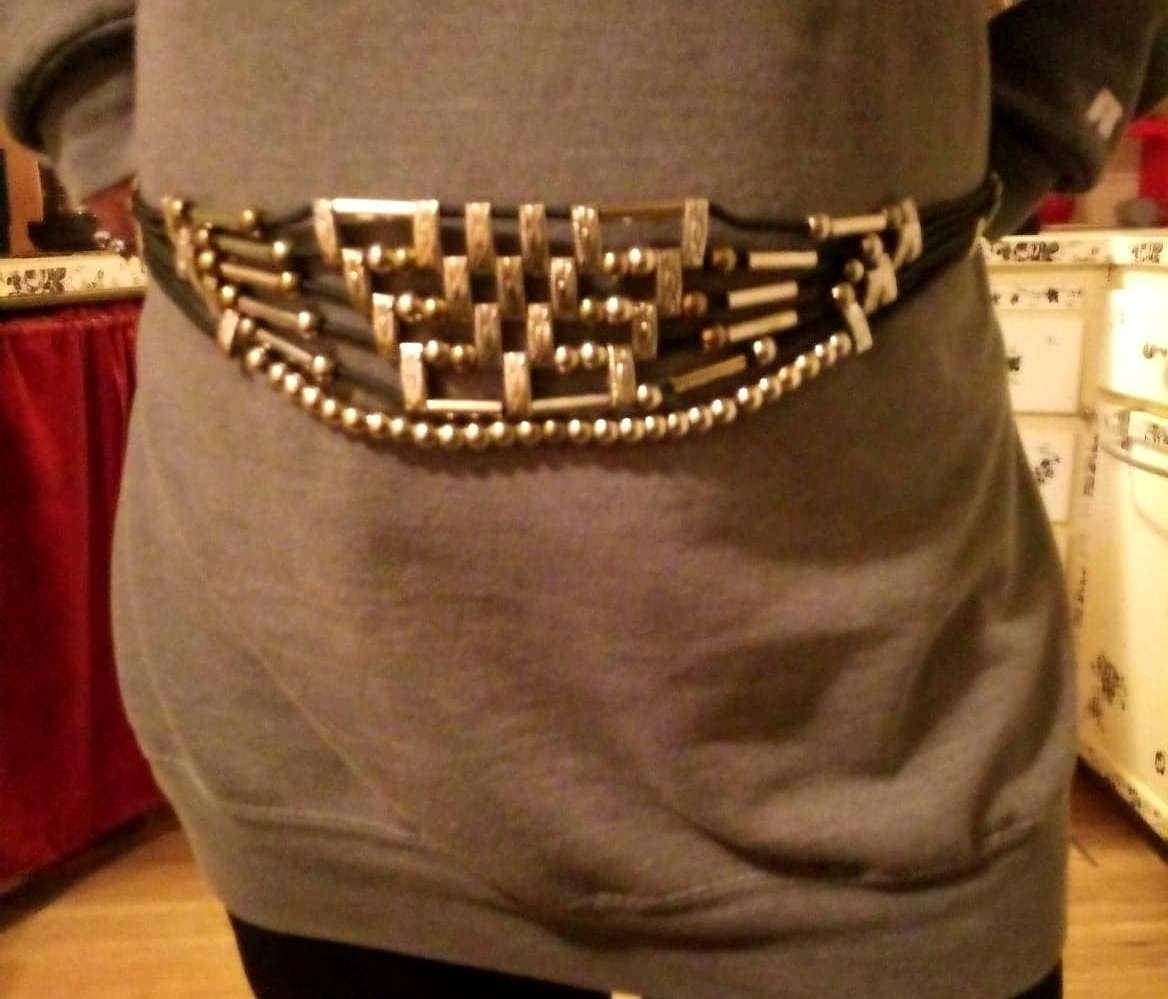 1970 silver tone and black rope belt. SHIPS FREE A-9-scaled.jpg main image 2