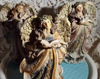 Ensemble de 3 figurines vintage Angles en polystone. LIVRAISON GRATUITE
