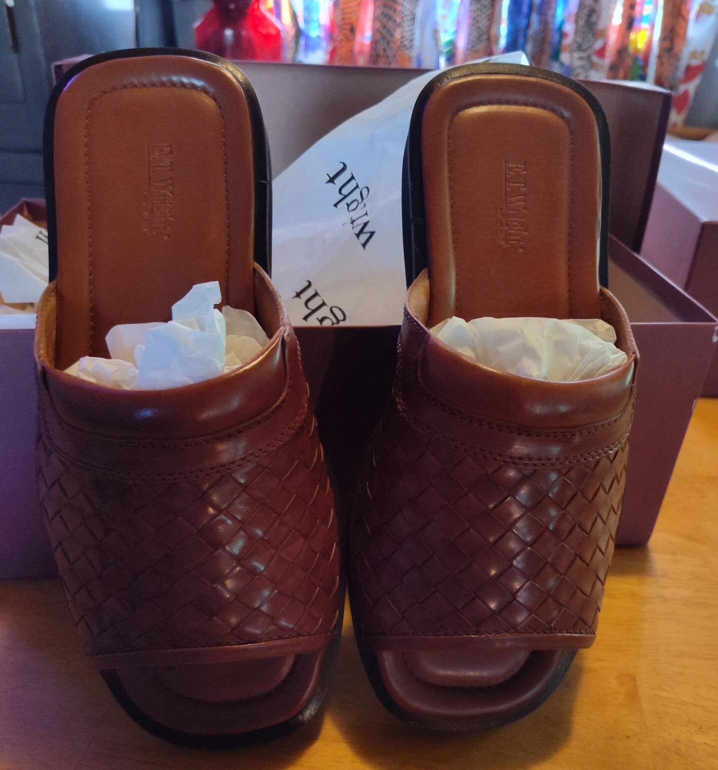 Men’s brown woven leather sandals by E.T. Wright; size 7.5D. Ships Free SHIPS FREE NWoT Men main image 4