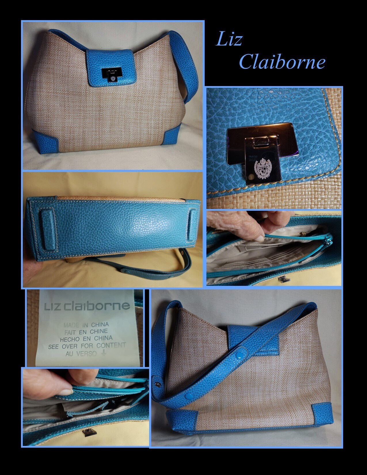 Blue Liz Claiborne Purse Etsy