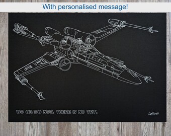 A3 XWing with optional personalised message on 5mm foamboard.
