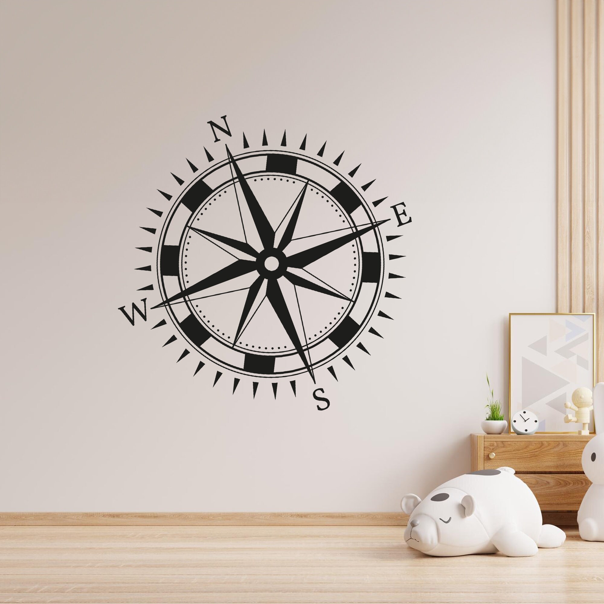 2 Grandi Adesivi In Vinile Montagna E Bussola Per Camper, Van