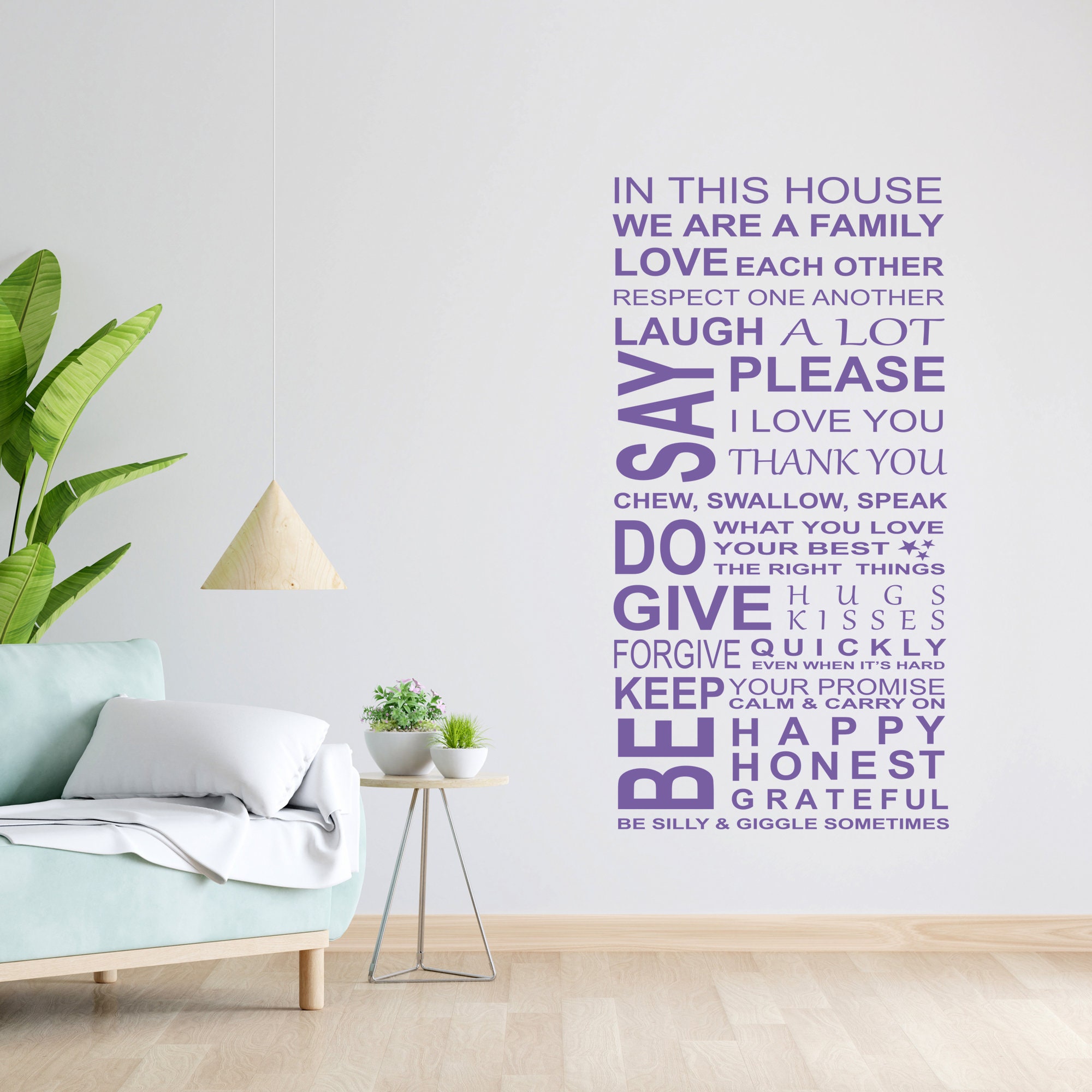 Wandaufkleber „In This House“ – Family Rules Zitat In Schwarz, 55,9 X 45,7 Cm, Einfach Anzubringen & Zu Entfernen
