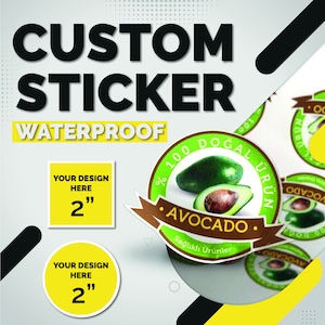 1000 Pieces 2" Custom Vinyl Stickers Die Cut Stickers Logo Stickers Full Color Custom Custom Clear Stickers Transparent Stickers EGA_FER_172