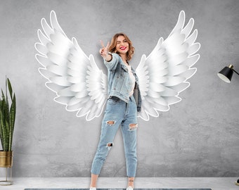 Angel Wing Wall Stickers, Peel and Stick Wings Wall Paper,  Wing Wall Art, Angel Wing Decal, Multicolor Wings Sticker, Angel EGA_FER_152