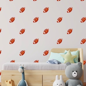 Football Pattern Wall Decal, Rugby Ball Sticker, Rugby Pattern Sports Decal, Pattern Designs, Rugby Fans, Kid rooms, Nursery, Playroom, Rgby