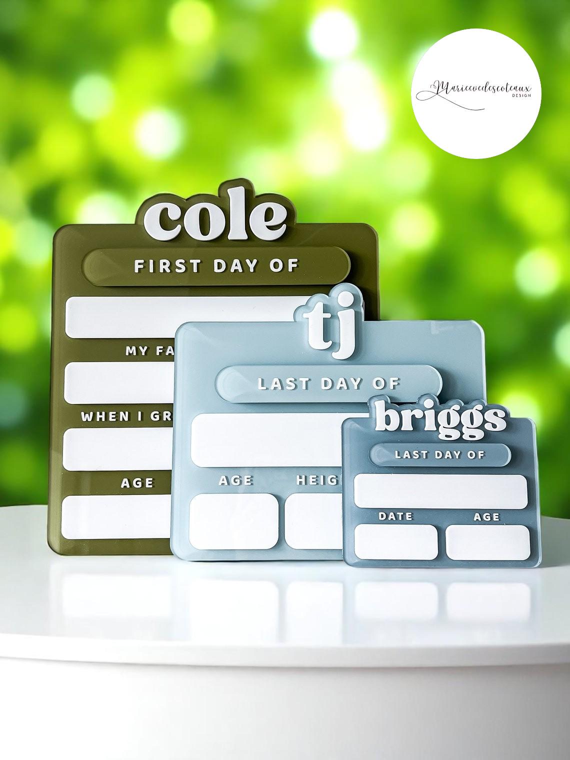 Personalized Acrylic First Day of School Sign – Custom Back to School Photo Prop, First & Last Day Board, Milestone Keepsake