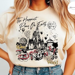 Retro Comfort Colors Theme Park Shirt, Vintage Cartoon Friends Tee, Magic Castle Trip Shirt, 2025 Family Vacation Shirt, Unisex Travel Tee
