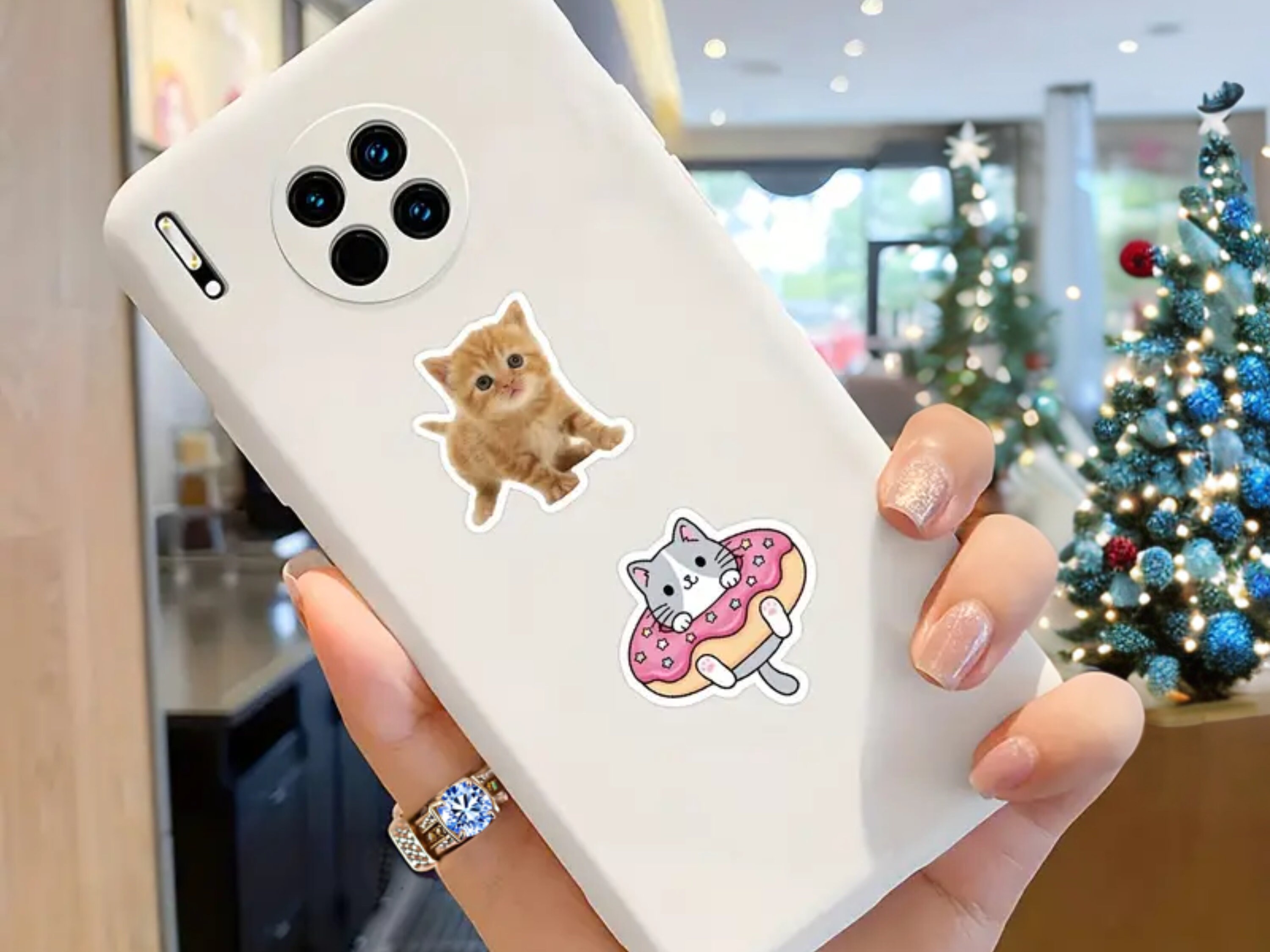50pcs Cute Kawaii Cat Stickers for Water Bottles, Laptop, Phone ...
