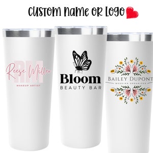 Kundenspezifischer Becher mit - 20 Unzen Geschäftslogo Becher - Geschenkideen für Geschäftsinhaber - Swag Unternehmensgeschenke für Kunden und Mitarbeiter