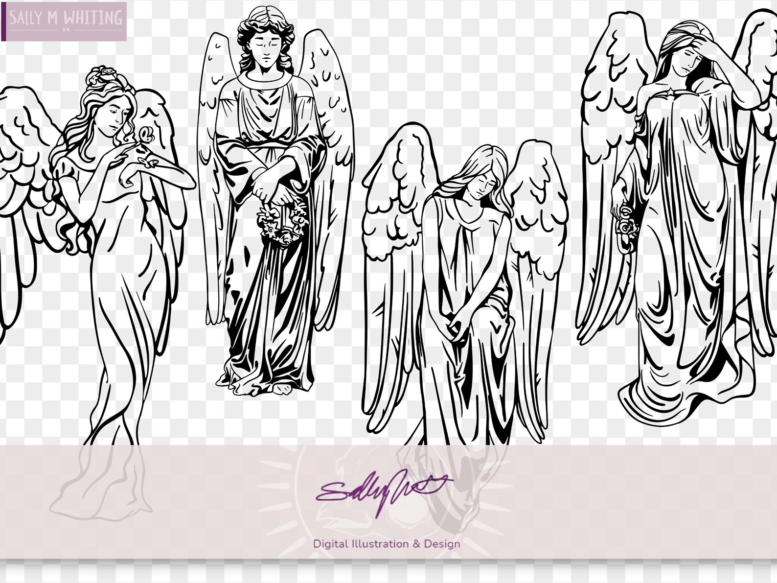 Angel SVG Set | 10 Pack | SET #5 | Svg Cut Files | Svg-png-dxf | Angel ...