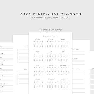 Printable Yearly Planner Bundle | 2023 Calendar | Yearly Overview | Year At A Glance | Monthly Goal Planner | Finance & Health Tracker