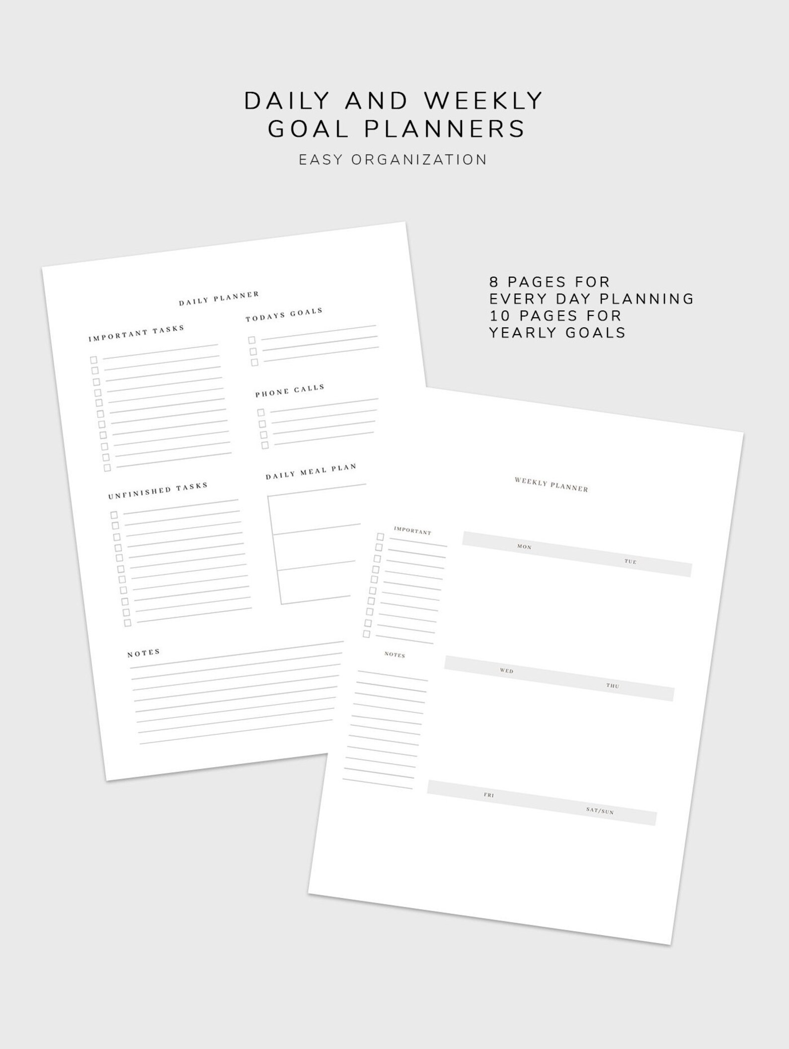 Printable yearly planner bundle 2023 calendar yearly etsy
