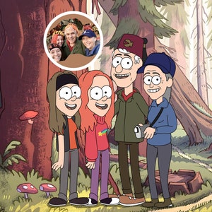 Gravity Falls, Ritratto personalizzato di Gravity Falls, Stampe personalizzate di Gravity Falls, Regalo per la festa del papà