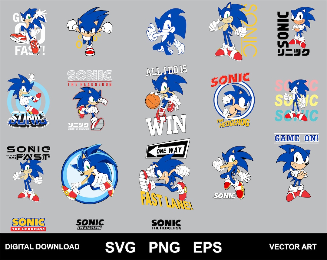 Sonic SVG Bundle 18 Digital Files PNG EPS Vector High - Etsy Canada