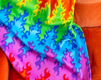 Rainbow Flame Blanket Throw