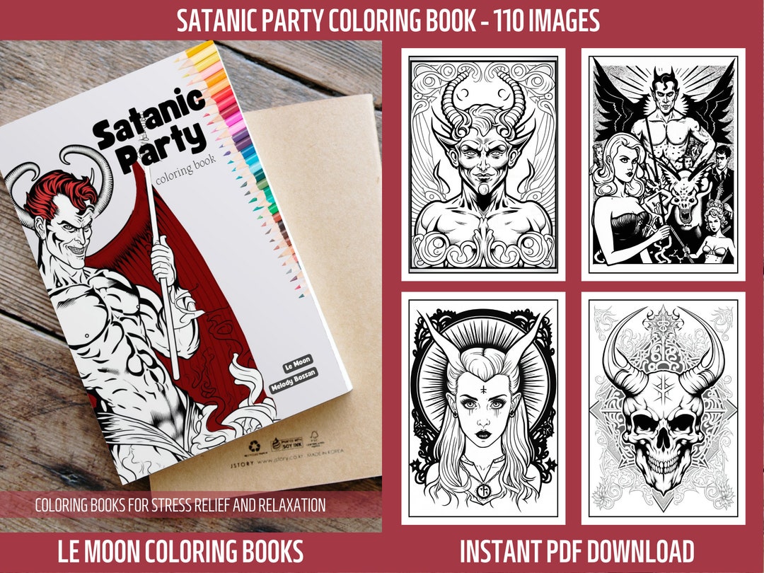SATANIC PARTY Coloring Book Baphomet Satanic Goat Cute - Etsy