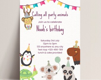 Retro Themed Party Invite Customisable Digital Download Template - Etsy