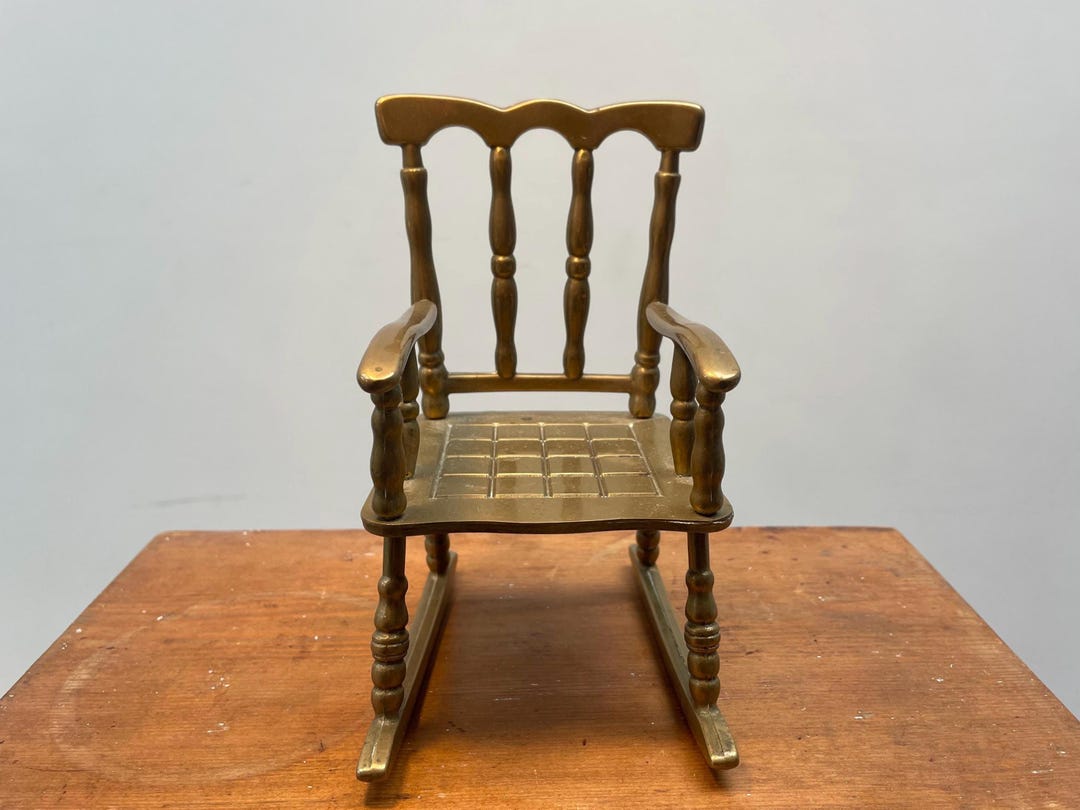 Vintage Brass Rocking Chair - Etsy UK