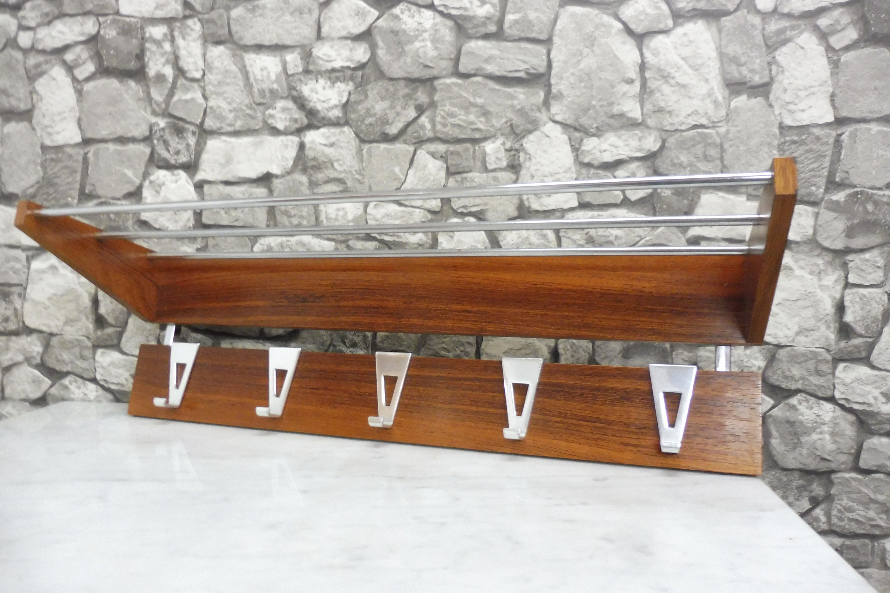 Mid century coat rack and bench hotsell