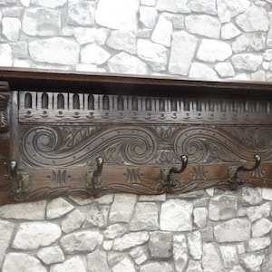 Beautiful Antique Wooden Coat Rack Wall Rack