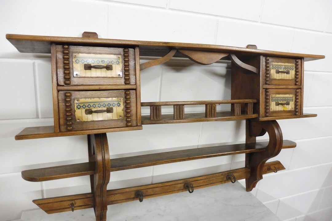 Antique Wooden Coat Rack Wall Rack Vintage 1920s Etsy