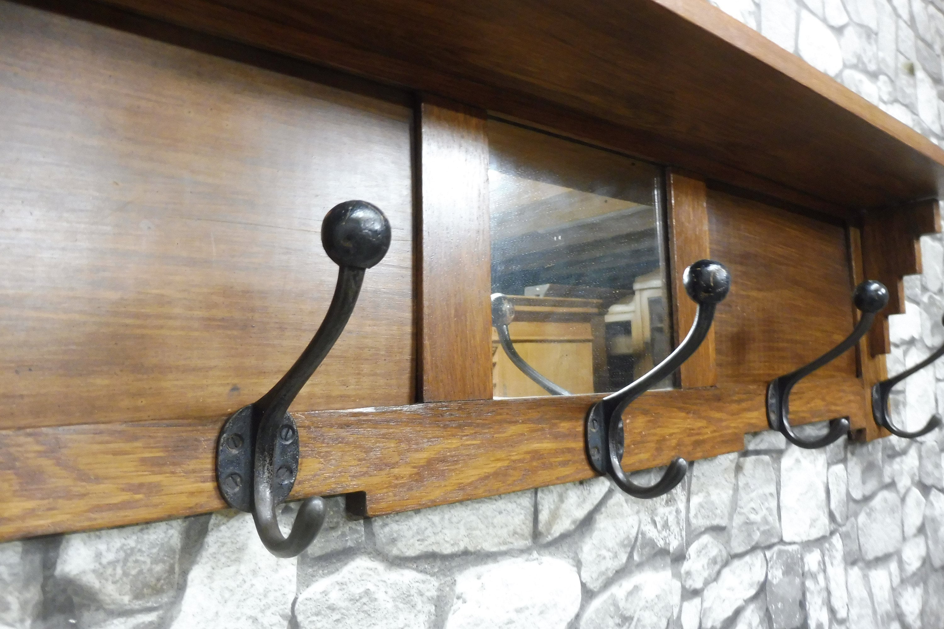 Antique Wooden Coat Rack Antique Hall Tree Wall Rack Art Deco - Etsy